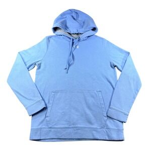 Under Armour Womens Hoodie Loose Fit Fleece Pullover Small Blue Athletic Cotton